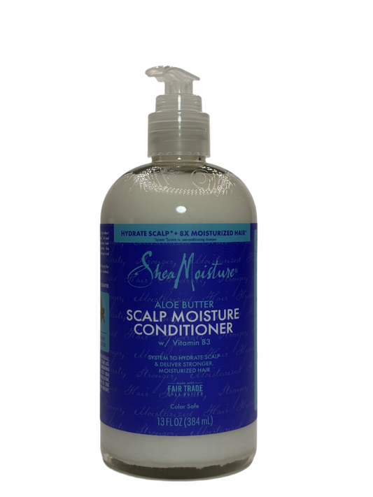 Shea Moisture Aloe Butter Scalp Moisture Conditioner – balsam hidratant pentru păr creț, 384 ml