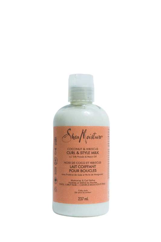 Shea Moisture Coconut & Hibiscus Curl & Shine Style Milk, lapte pentru stilizarea parului cret 237 ml