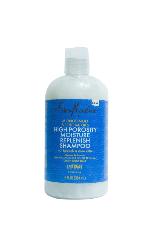 Shea Moisture Mongongo & Jojoba Oils Moisture Replenish – șampon pentru păr cu porozitate ridicată, 384 ml